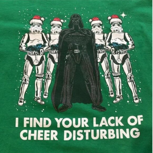 Star Wars Christmas Darth Vader Storm Trooper graphic short sleeve shirt Medium - Picture 4 of 7